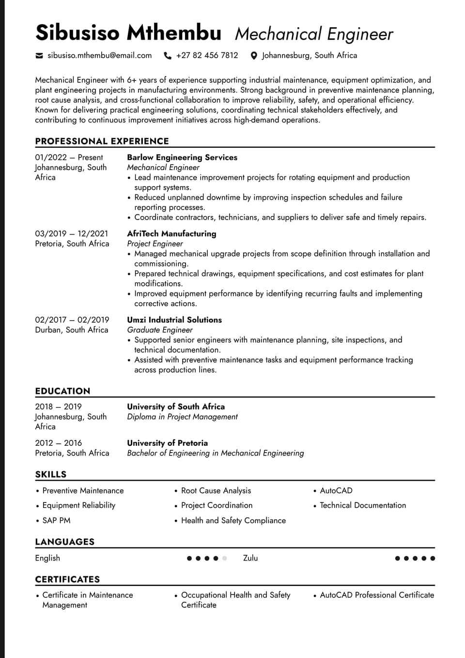 Mechanical Engineer